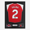 Framed William Saliba Signed Arsenal Shirt 2025-26 Home [Classic]