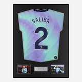 Framed William Saliba Signed Arsenal Shirt 2024-25 Third away [Classic]