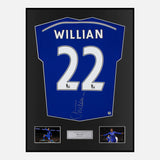 Framed Willian Signed Chelsea Shirt 2014-15 Home [Classic]