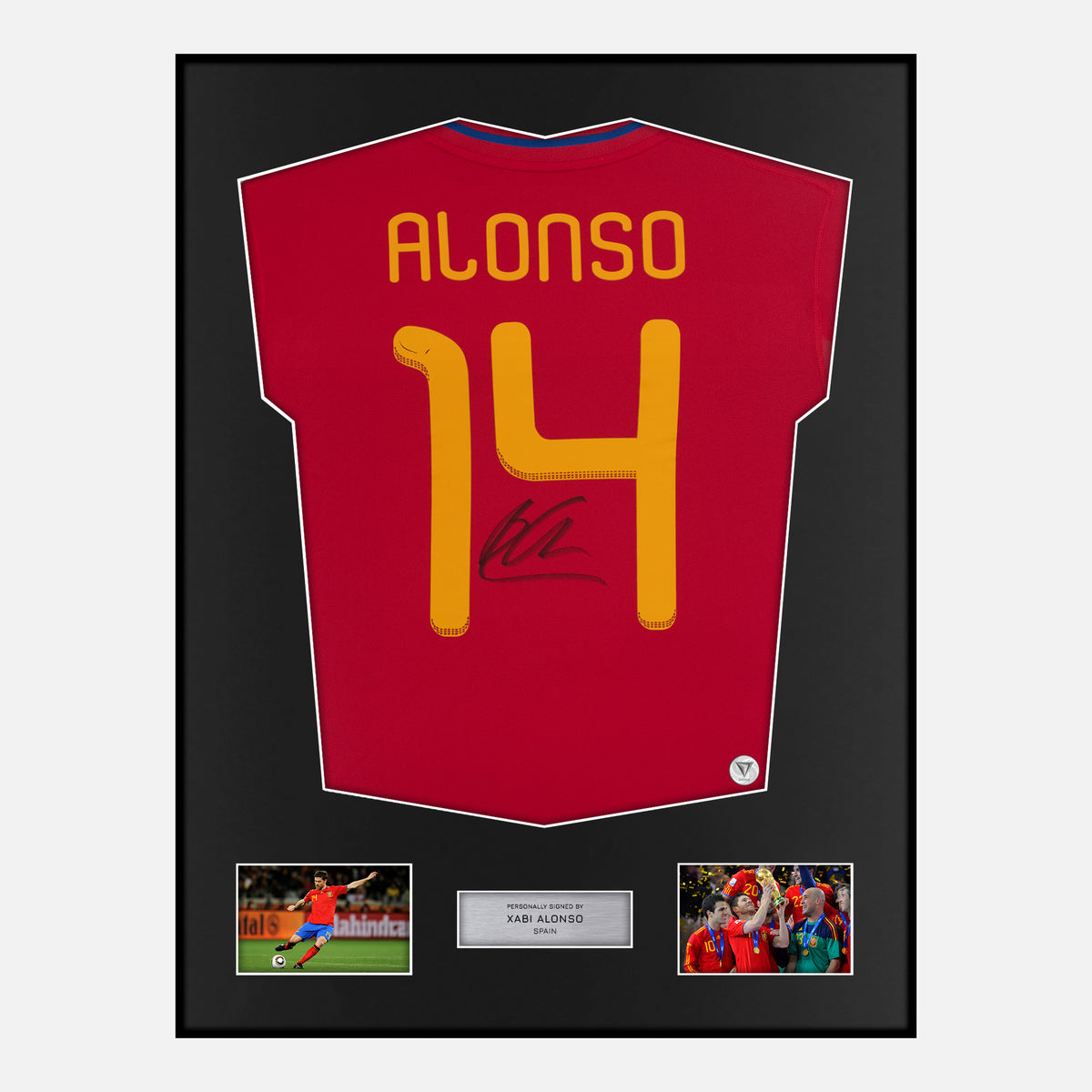 Framed Xabi Alonso Signed Spain Shirt 2010 World Cup [Classic] — Verified autograph with NFC and certificate | The Vault
