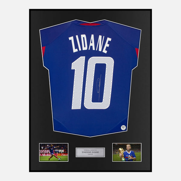 Framed Zinedine Zidane Signed France Shirt Home 2004-06 [Classic]