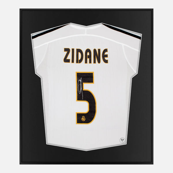 Framed Zidane Signed Shirt, White Real Madrid [Mini]