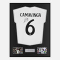 Framed Eduardo Camavinga Signed Real Madrid Shirt 2024-25 Home [Classic]