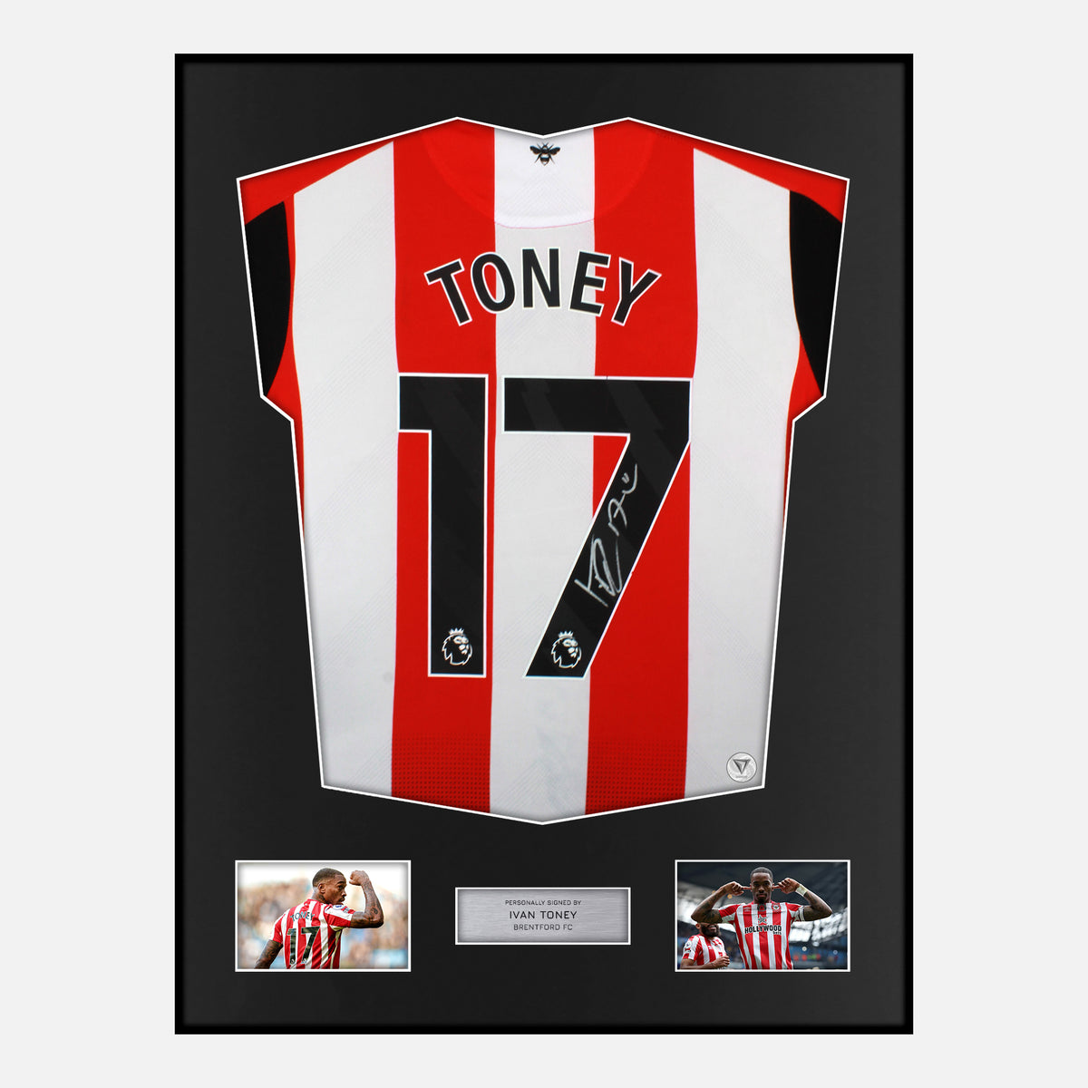 Framed Ivan Toney Signed Brentford Shirt 2023-25 Home [Classic] — Verified autograph with NFC and certificate | The Vault