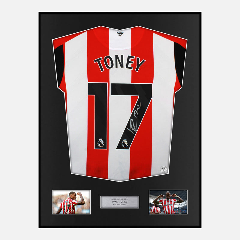 Framed Ivan Toney Signed Brentford Shirt 2023-25 Home [Modern]