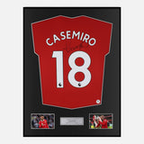 Framed Casemiro Signed Manchester United Shirt Home 2022-23 [Modern]