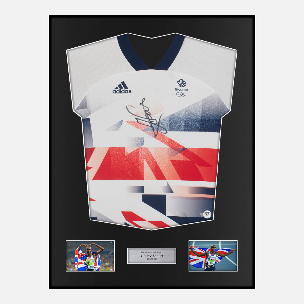 Framed Sir Mo Farah Signed Team GB Shirt Olympics [Classic] — Verified autograph with NFC and certificate | The Vault