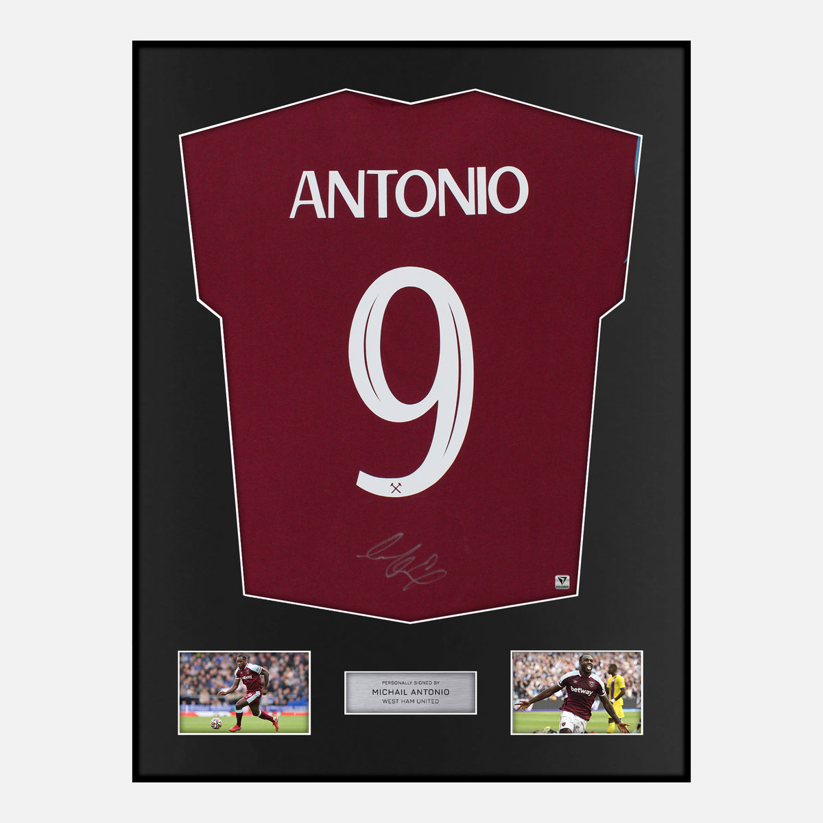 Framed Michail Antonio Signed West Ham United Shirt Fan Home [Classic] — Classic framed West Ham United shirt signed by Michail Antonio | The Vault