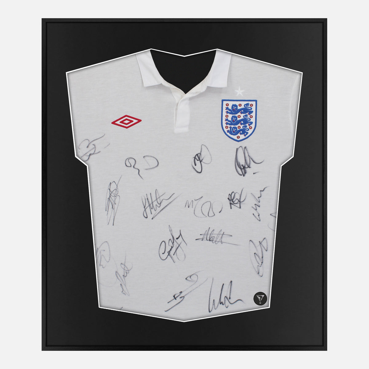 Framed England Signed Shirt, 2009-10 Home [Lite] — Lite framed signed England shirt | The Vault