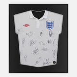 Framed England Signed Shirt, 2009-10 Home [Lite]