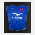 Framed France Signed Shirt, Rugby Squad Home [Lite]