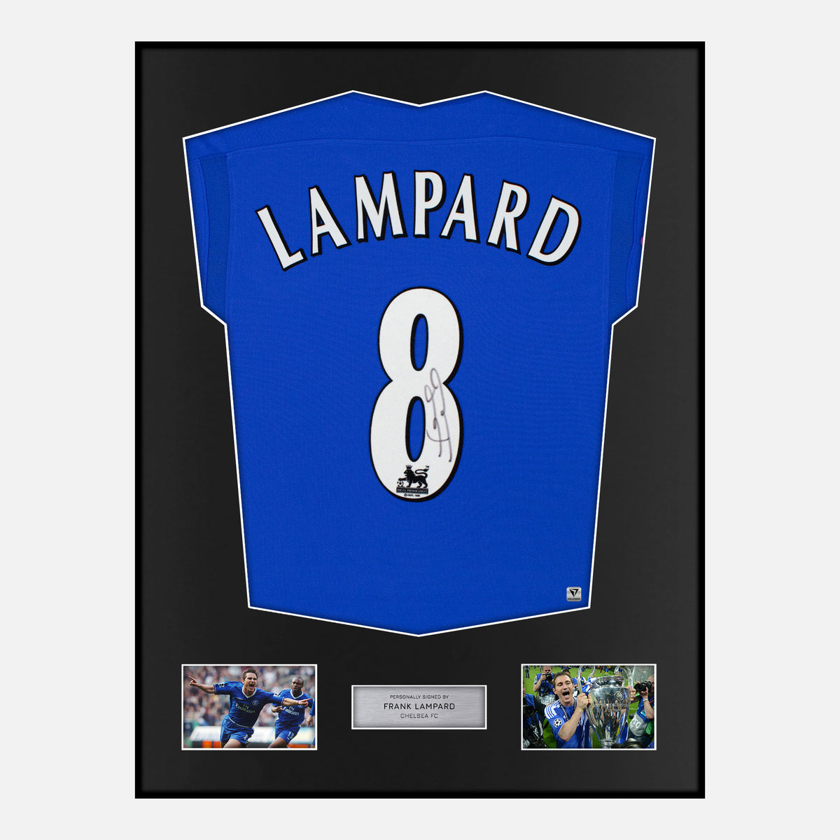 Framed Frank Lampard Signed Chelsea Shirt 2003-05 Home [Classic] — Verified autograph with NFC and certificate | The Vault