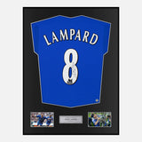 Framed Frank Lampard Signed Chelsea Shirt 2003-05 Home [Modern]