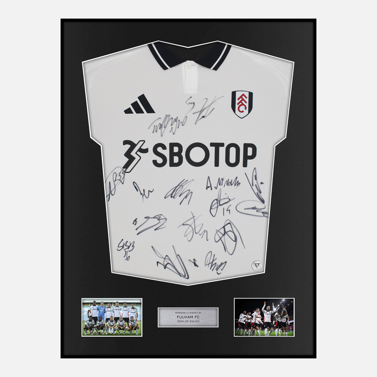 Framed Squad Signed Fulham Shirt 2024-25 Home [Classic] — Verified autograph with NFC and certificate | The Vault