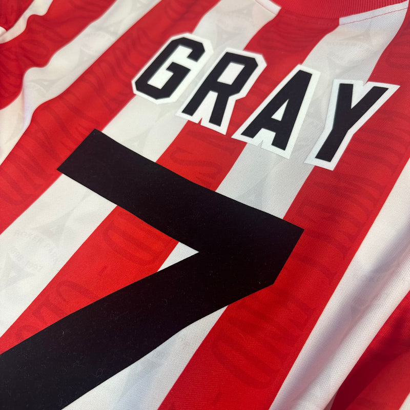 1996-97 Sunderland Home Shirt Gray 7 long sleeve [Perfect] S