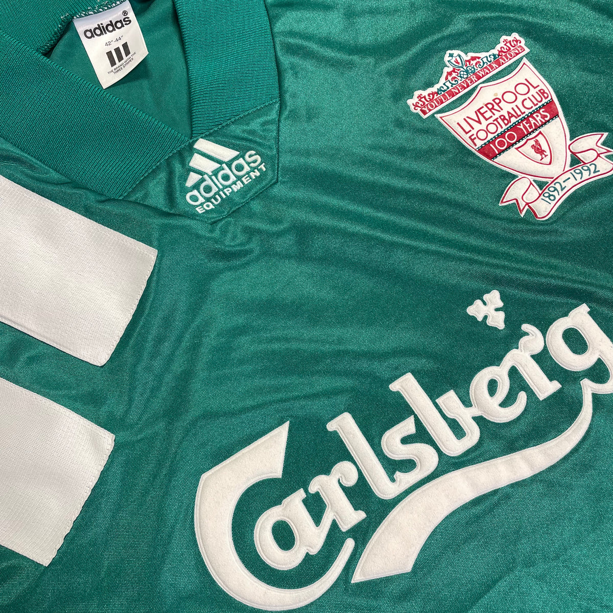 1992-93 Liverpool Away Shirt Adidas Green [Excellent] XL — Looking after your Liverpool Away jersey | The Vault