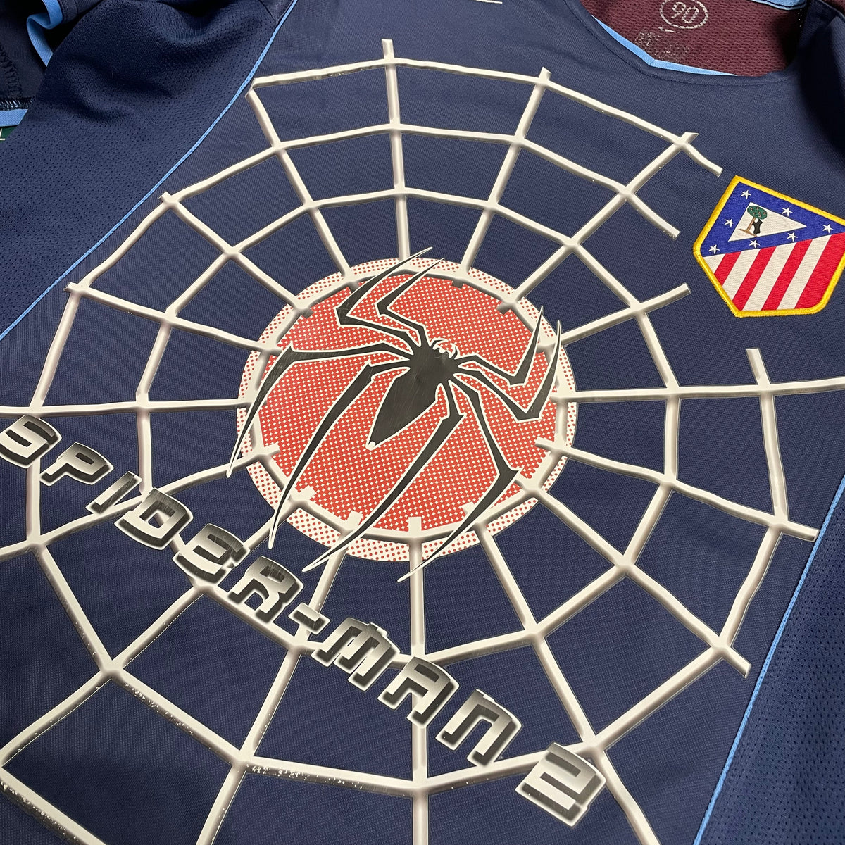 2004-05 Atletico Madrid Away Shirt Spiderman 2 [Excellent] — Looking after your Atletico Madrid Away jersey | The Vault