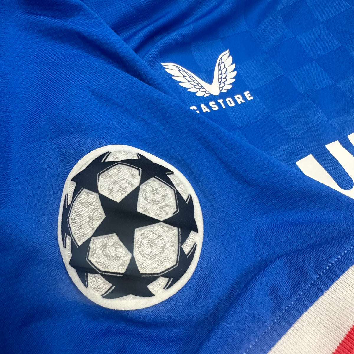 2022-23 Rangers Home Shirt Pro Version CL Badge [New] — Looking after your new Rangers Home shirt | The Vault