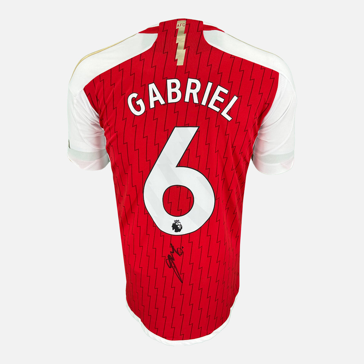 Gabriel Magalhaes Signed Arsenal Shirt 2023-24 Home [6] — Arsenal signed shirt from the 2023 to 2024 season | The Vault