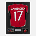 Framed Alejandro Garnacho Signed Manchester United Shirt Home Cup [Classic]