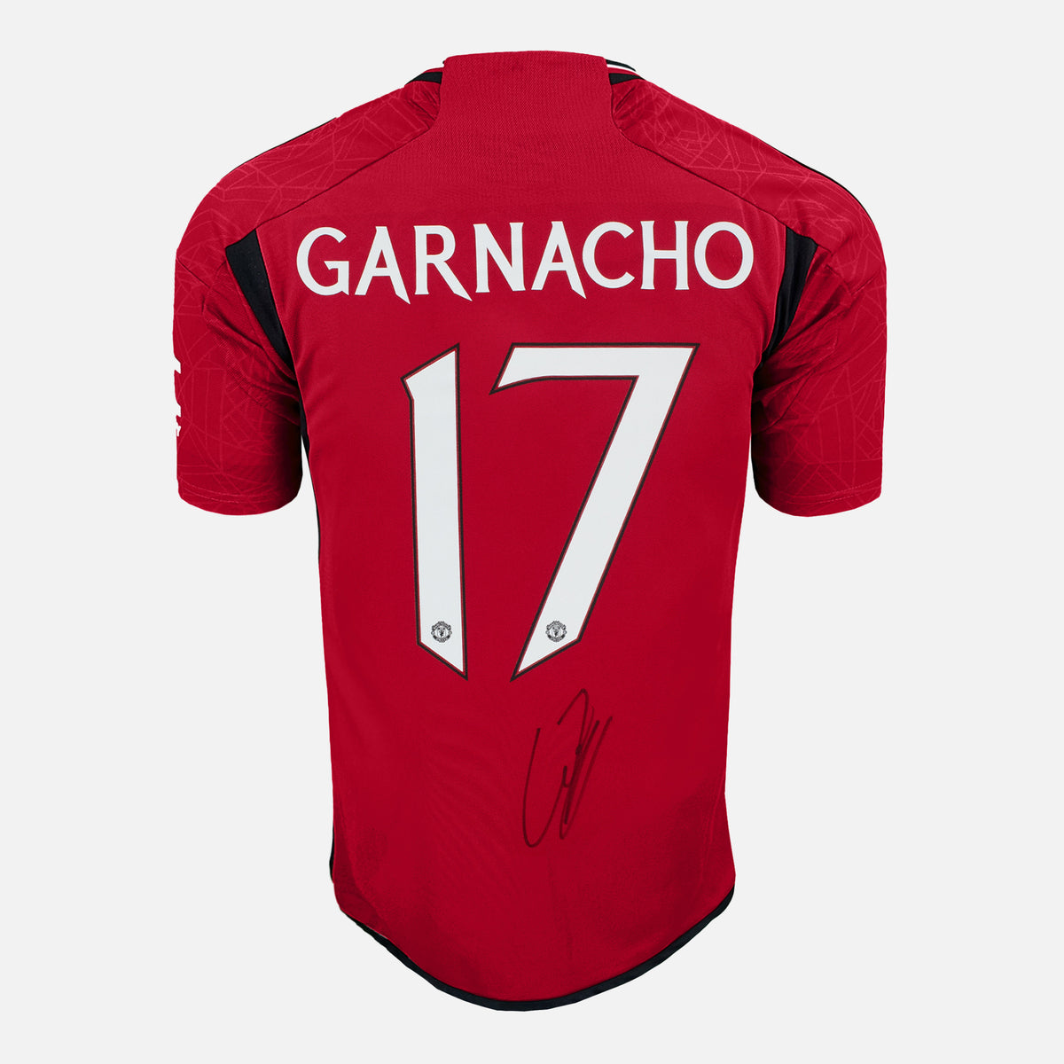 Alejandro Garnacho Signed Manchester United Shirt Cup Home [17] — Official Manchester United shirt signed by Alejandro Garnacho | The Vault