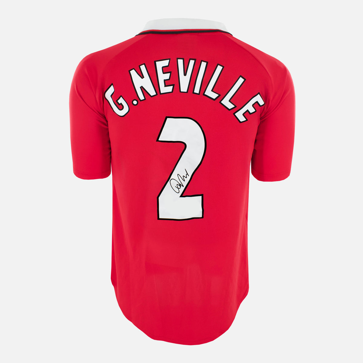 Gary Neville Signed Manchester United Shirt 1999 Treble [2] — Manchester United signed shirt from the 1998 to 2000 season | The Vault