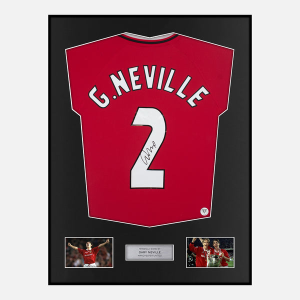 Framed Gary Neville Signed Manchester United Shirt 1999 Treble [Classic]