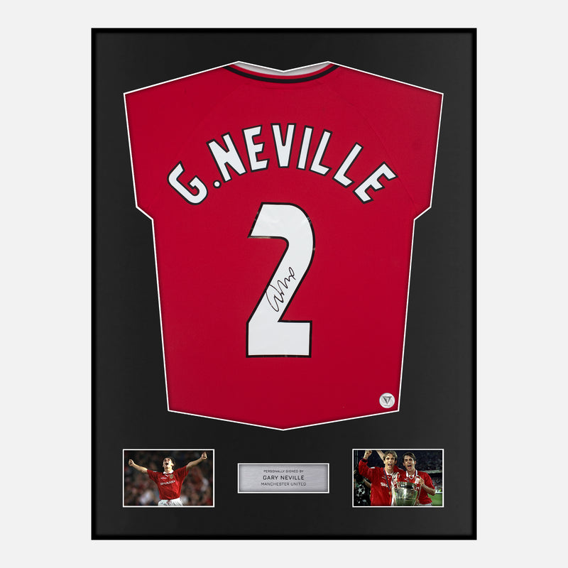 Framed Gary Neville Signed Manchester United Shirt 1999 Treble [Classic]