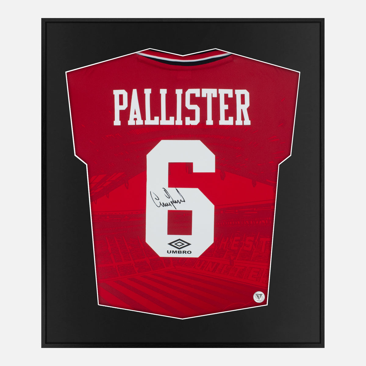 Framed Pallister Signed Manchester United Shirt 1994-96 [Lite] — Authentic signature with NFC and COA | The Vault