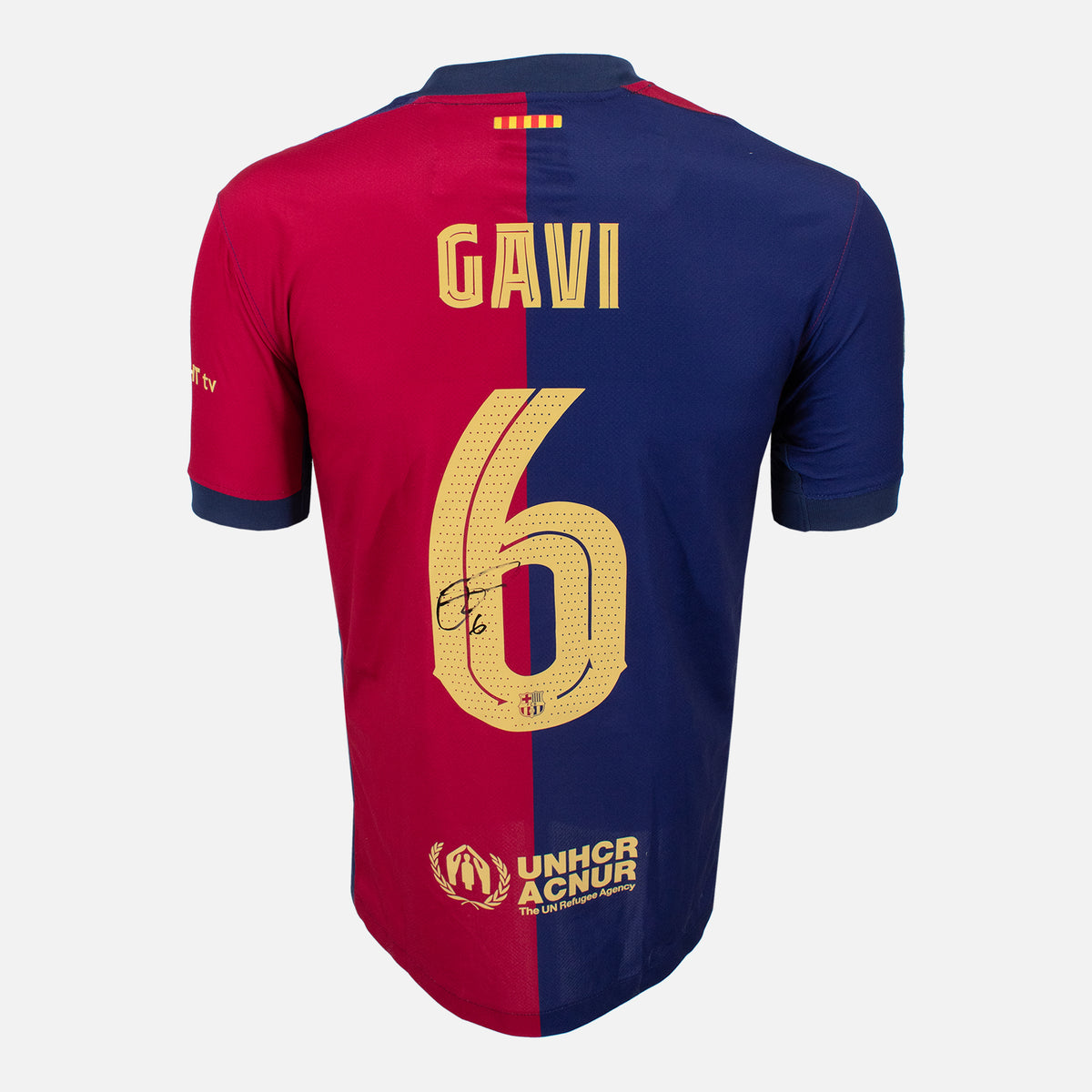 Gavi Signed Barcelona Shirt 2024-25 Home [6] — Barcelona signed shirt from the 2024 to 2025 season | The Vault