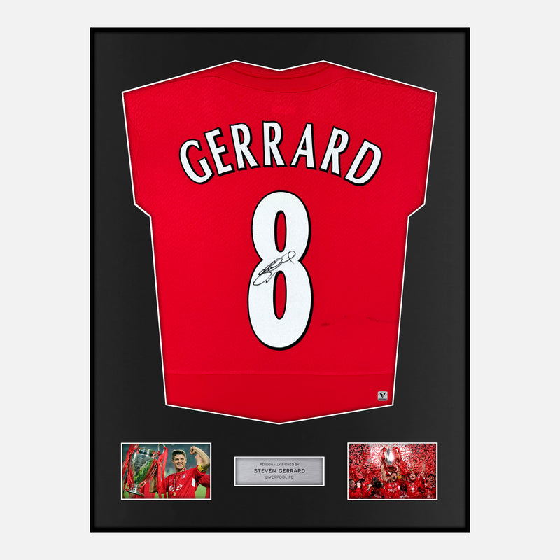 Framed Steven Gerrard Signed Liverpool Shirt Istanbul 2005 [Modern]