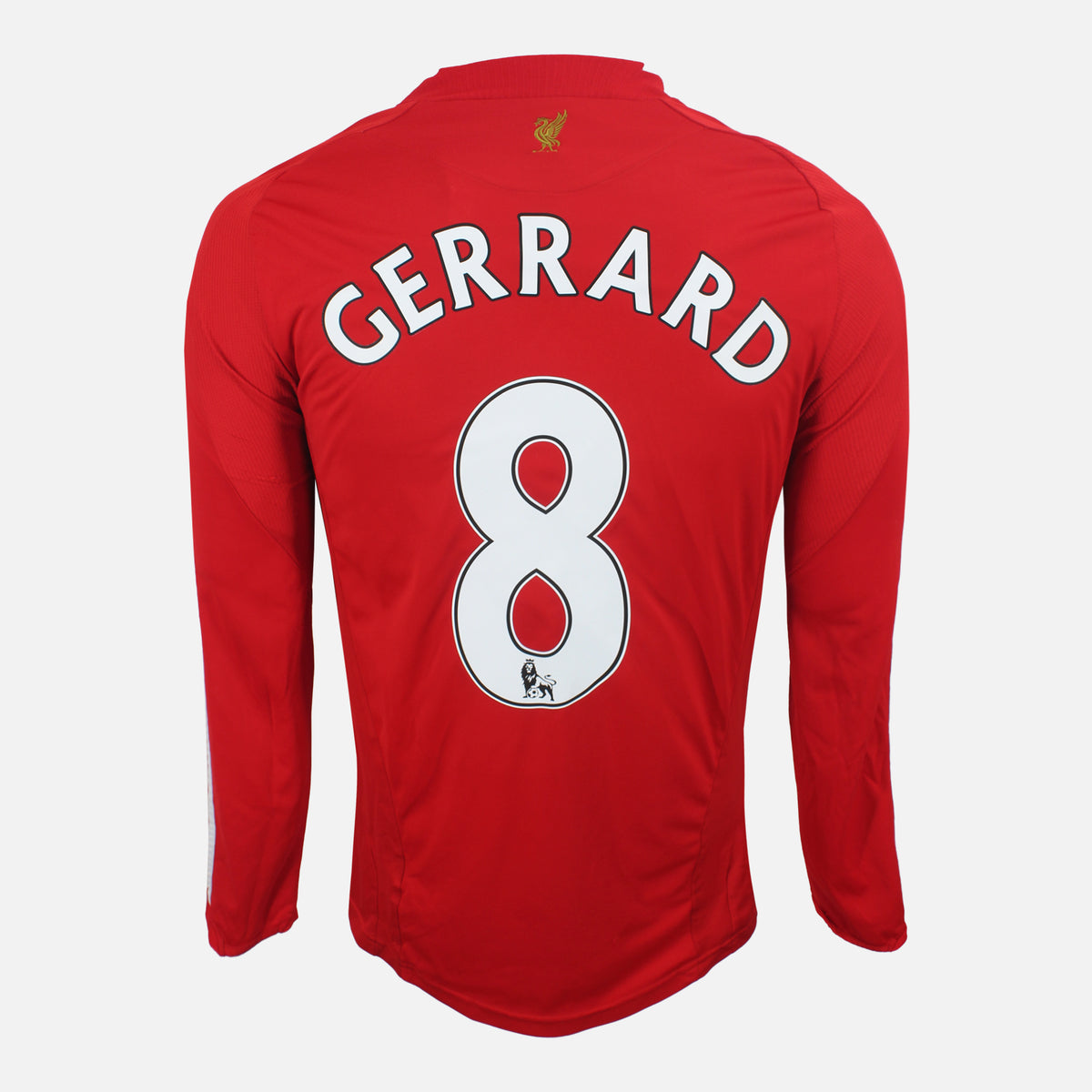 2008-10 Liverpool Home Shirt Gerrard 8 long sleeve [Good] M — Verified official Liverpool shirt, condition graded | The Vault