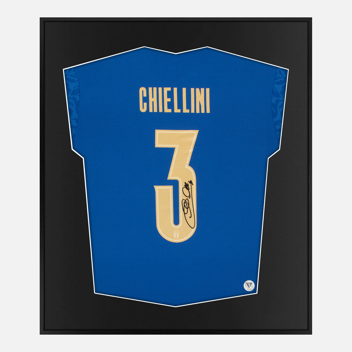 Framed Giorgio Chiellini Signed Shirt, Italy Euro Final [Lite] — Authentic signature with NFC and COA | The Vault