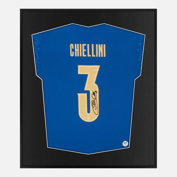 Framed Giorgio Chiellini Signed Shirt, Italy Euro Final [Lite]