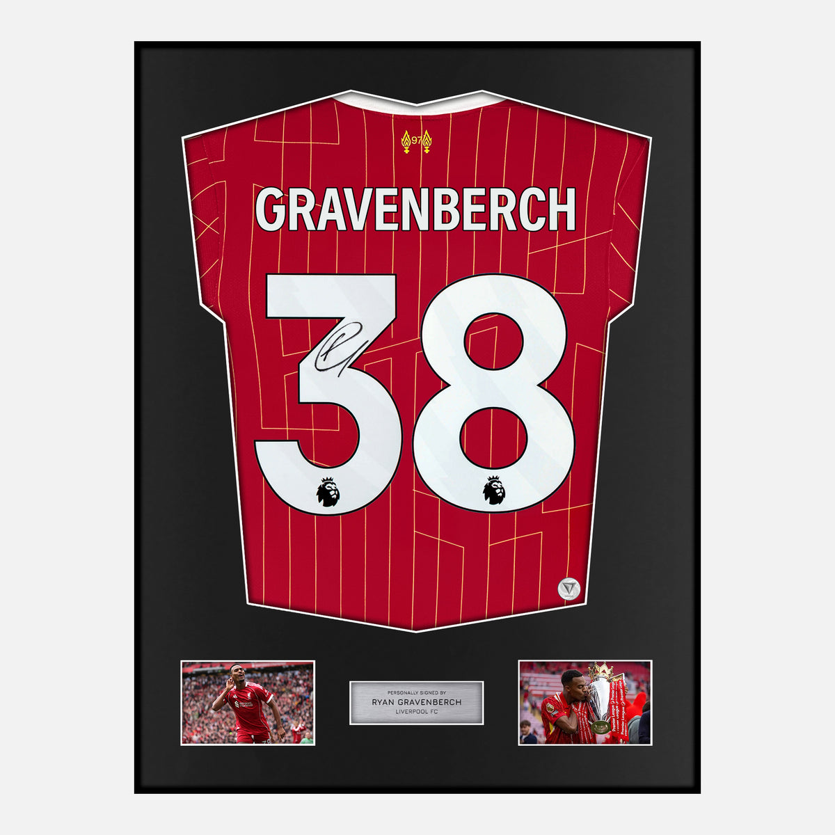 Framed Signed Ryan Gravenberch Liverpool Shirt 2024-25 Home [Classic] — Verified autograph with NFC and certificate | The Vault