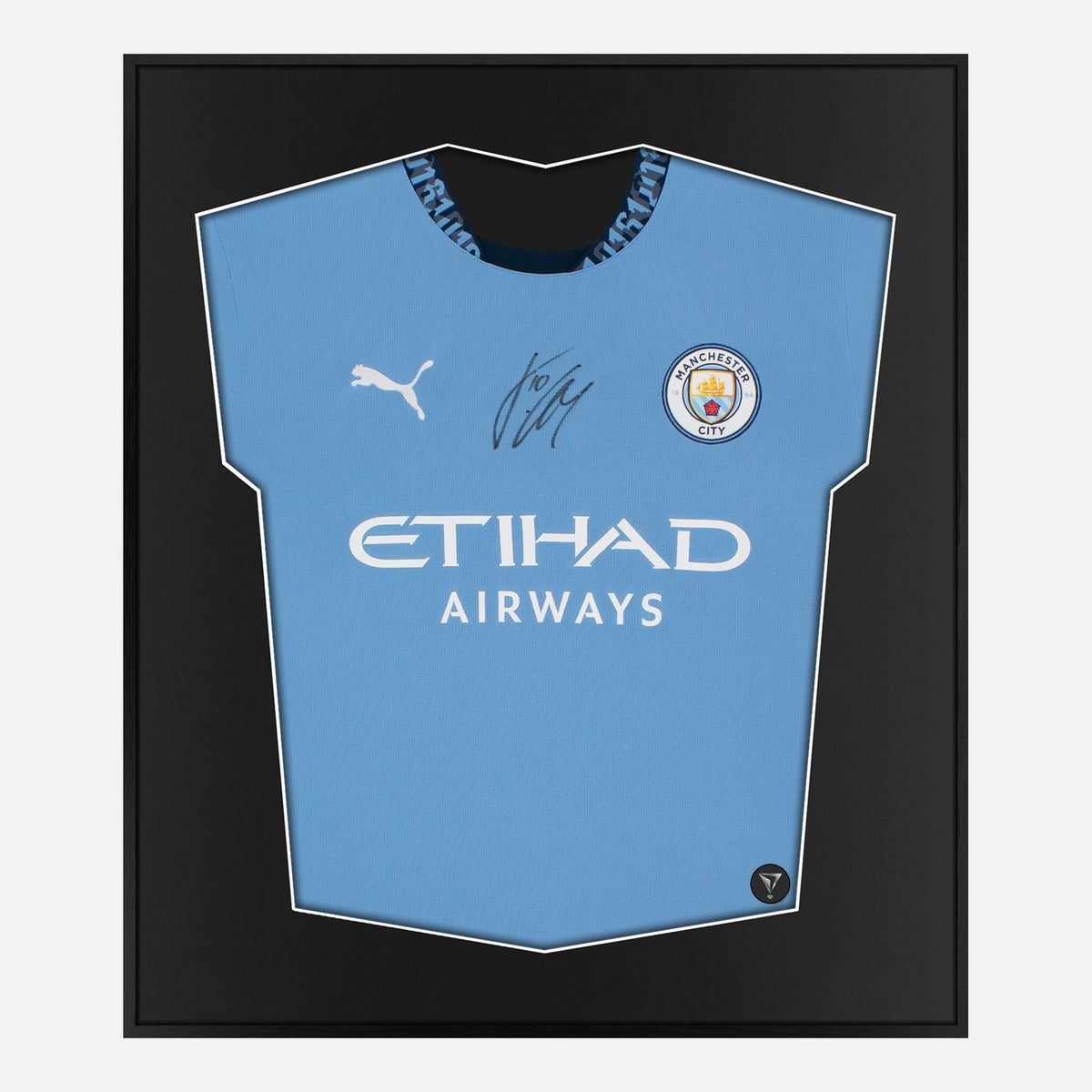 Framed Jack Grealish Signed Shirt, Manchester City Home [Lite] — Lite framed Manchester City shirt signed by Jack Grealish | The Vault
