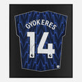 Framed Gyokeres Signed Shirt, Arsenal Away Blue [Lite]
