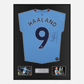 Framed Haaland Signed Manchester City Shirt 2022-23 Treble [Classic]