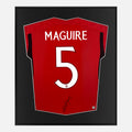 Framed Maguire Signed Shirt, Manchester United Home [Lite]