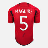 Framed Harry Maguire Signed Manchester United Shirt Home 2023-24 [Modern]