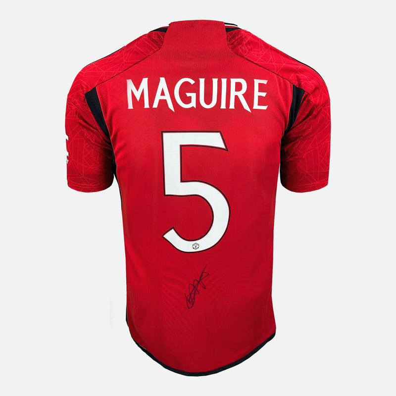 Framed Harry Maguire Signed Manchester United Shirt Home 2023-24 [Modern]