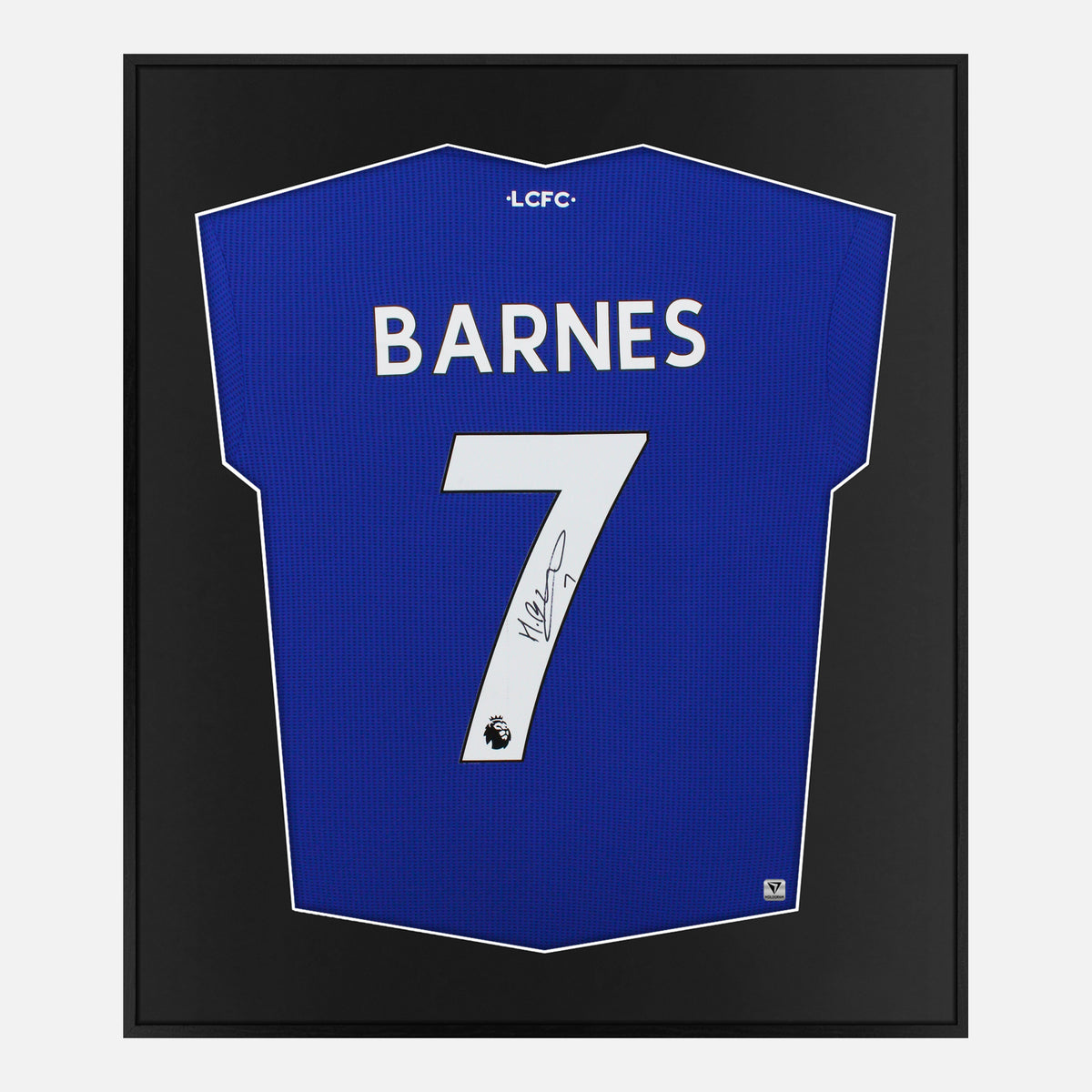 Framed Harvey Barnes Signed Shirt, Leicester City Home [Lite] — Authentic signature with NFC and COA | The Vault