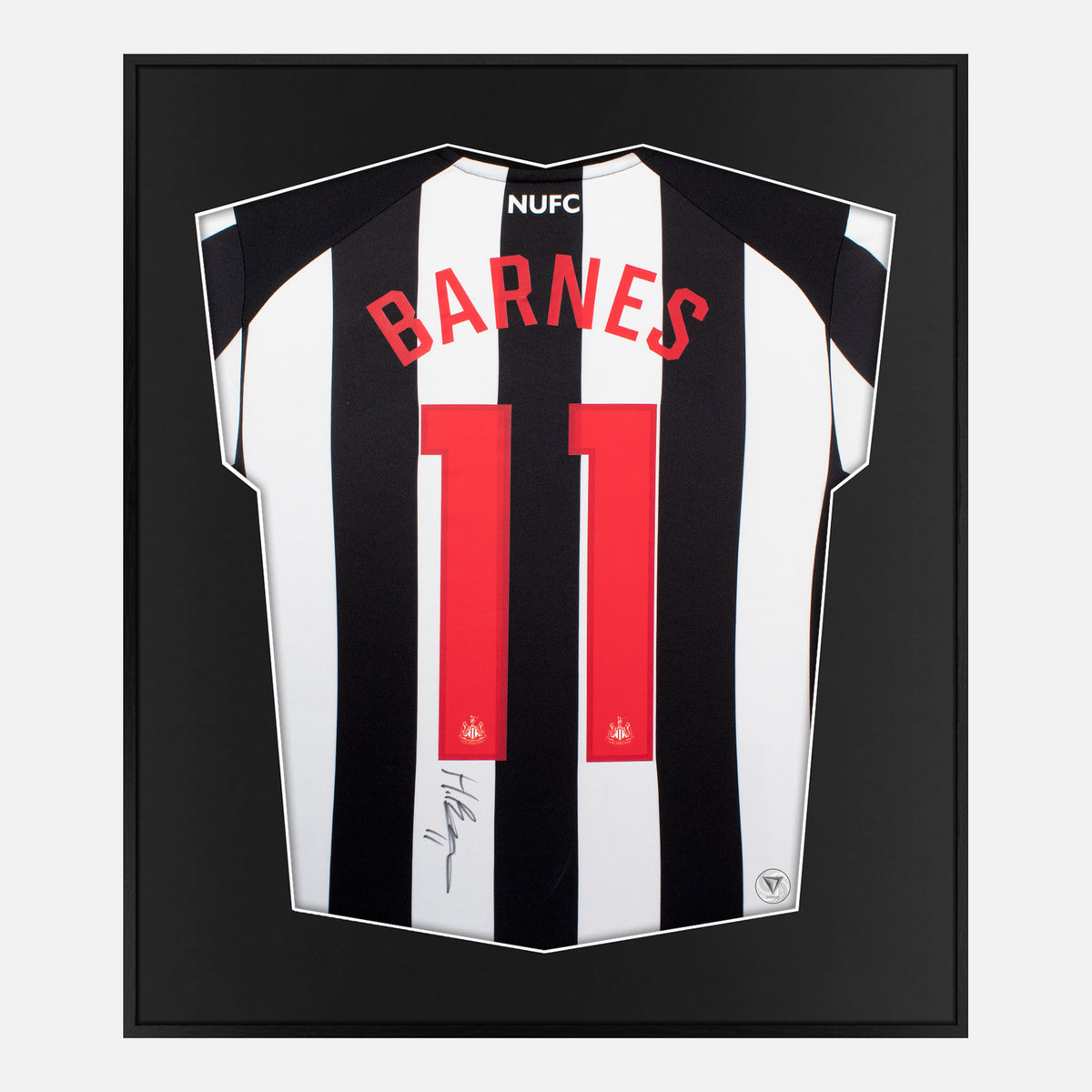 Framed Harvey Barnes Signed Shirt, Newcastle United Home [Lite] — Authentic signature with NFC and COA | The Vault