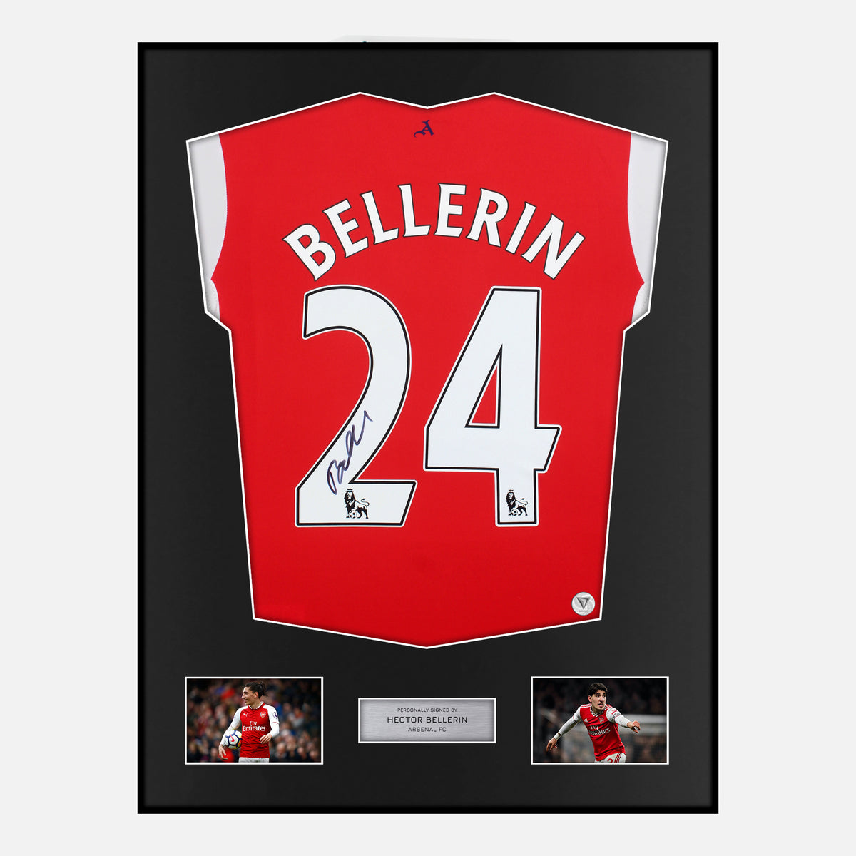 Framed Hector Bellerin Signed Arsenal Shirt 2016-17 Home [Classic] — Verified autograph with NFC and certificate | The Vault