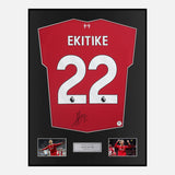 Framed Signed Hugo Ekitike Liverpool Shirt 2025-26 Home [Classic]