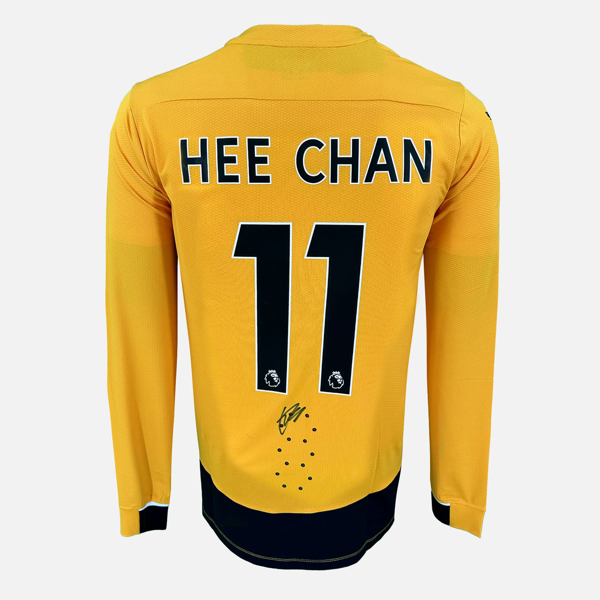 Hwang Hee-Chan Signed Wolves Shirt 2022-23 Home [11] — Wolves signed shirt from the 2022 to 2023 season | The Vault