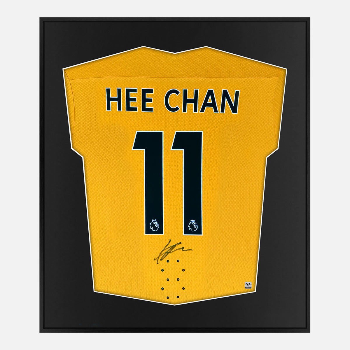 Framed Hwang Hee-Chan Signed Shirt, Wolves 11 Home [Lite] — Authentic signature with NFC and COA | The Vault
