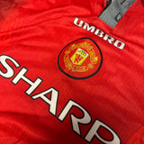 1996-98 Manchester United Home Shirt Cantona 7 [Perfect] L