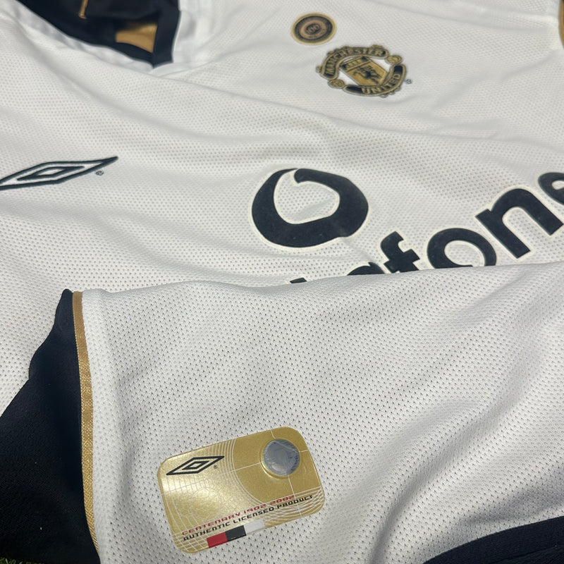 2001-02 Manchester United Away Shirt Centenary Reversible [Excellent] M