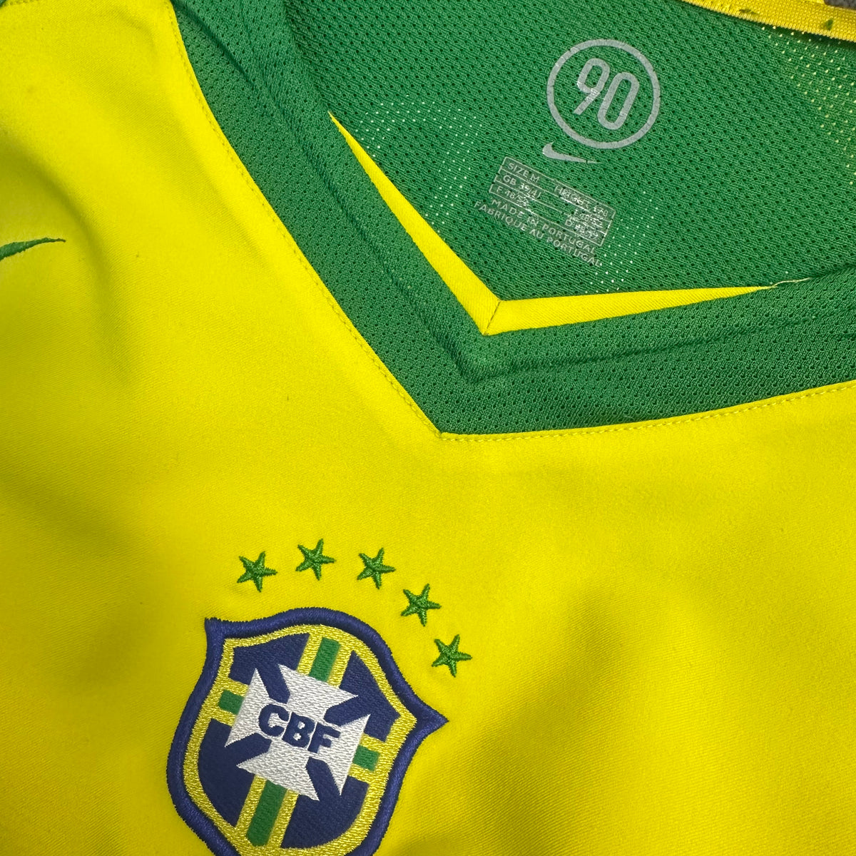 2004-06 Brazil Home Shirt Ronaldinho 10 Total 90 [Excellent] — Looking after your Brazil Home jersey | The Vault